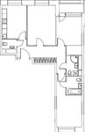 Планировка 3-комнатной квартиры, 79,92 м2