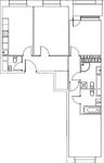 Планировка 3-комнатной квартиры, 82,72 м2