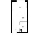 Планировка квартиры студии, 25,7 м2