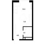 Планировка квартиры студии, 25,2 м2