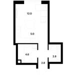 Планировка квартиры студии, 27,2 м2