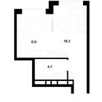 Планировка квартиры студии, 32,7 м2