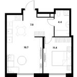 Планировка 1-комнатной квартиры, 42,3 м2