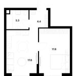 Планировка 1-комнатной квартиры, 45,1 м2