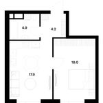 Планировка 1-комнатной квартиры, 45 м2