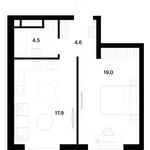 Планировка 1-комнатной квартиры, 46 м2