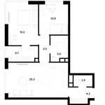 Планировка 2-комнатной квартиры, 72,3 м2