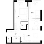 Планировка 2-комнатной квартиры, 76,1 м2