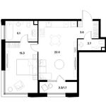 Планировка 1-комнатной квартиры, 51,4 м2
