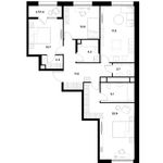 Планировка 3-комнатной квартиры, 90 м2