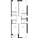 Планировка 3-комнатной квартиры, 96,5 м2
