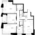 Планировка 3-комнатной квартиры, 111,6 м2