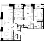 Планировка 4-комнатной квартиры, 119,8 м2