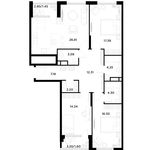 Планировка 3-комнатной квартиры, 111,13 м2