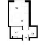 Планировка квартиры студии, 26,8 м2