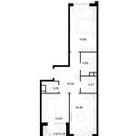 Планировка 2-комнатной квартиры, 66,57 м2