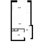 Планировка квартиры студии, 27,4 м2