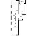 Планировка 2-комнатной квартиры, 68,63 м2