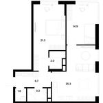Планировка 2-комнатной квартиры, 76,2 м2