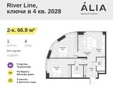 Планировка 2-комнатной квартиры, 66,9 м2