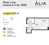 Планировка квартиры студии, 24,5 м2