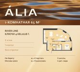 Планировка 1-комнатной квартиры, 65 м2