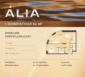Планировка 1-комнатной квартиры, 66 м2