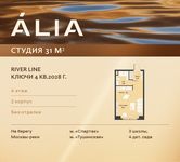 Планировка квартиры студии, 31 м2