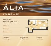 Планировка квартиры студии, 24 м2