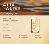 Планировка квартиры студии, 31 м2