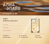 Планировка квартиры студии, 31 м2