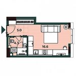 Планировка 1-комнатной квартиры, 25,9 м2