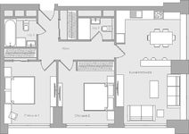 Планировка 4-комнатной квартиры, 132,7 м2