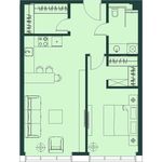 Планировка 2-комнатной квартиры, 58,5 м2