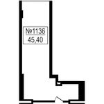 Планировка квартиры студии, 45,4 м2