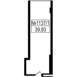 Планировка квартиры студии, 39,93 м2