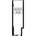 Планировка квартиры студии, 36,96 м2