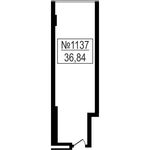 Планировка квартиры студии, 36,84 м2