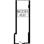 Планировка квартиры студии, 45,61 м2