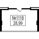 Планировка квартиры студии, 28,99 м2