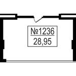 Планировка квартиры студии, 28,95 м2