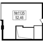 Планировка 1-комнатной квартиры, 52,46 м2