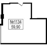 Планировка 1-комнатной квартиры, 59,9 м2
