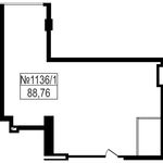 Планировка 2-комнатной квартиры, 88,76 м2