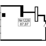 Планировка 2-комнатной квартиры, 87,87 м2
