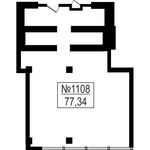 Планировка 2-комнатной квартиры, 77,34 м2