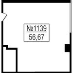 Планировка 1-комнатной квартиры, 56,67 м2