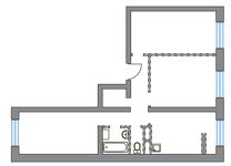 Планировка 3-комнатной квартиры, 64,81 м2