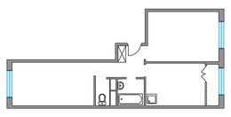 Планировка 2-комнатной квартиры, 53,46 м2