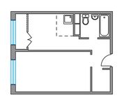 Планировка квартиры студии, 35,51 м2